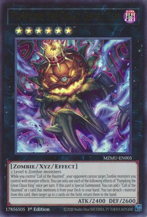 ULTRA RARE Pumpking the Great Ghost King (MZMU-EN005) - Maze of Muertos 1st Edition