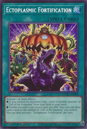 SECRET RARE Ectoplasmic Fortification (MZMU-EN008) - Maze of Muertos 1st Edition