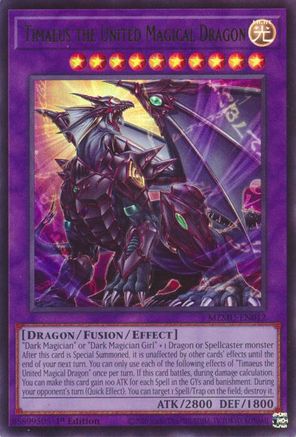 ULTRA RARE Timaeus the United Magical Dragon (MZMU-EN012) - Maze of Muertos 1st Edition