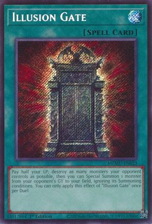 SECRET RARE Illusion Gate (MZMU-EN023) - Maze of Muertos 1st Edition