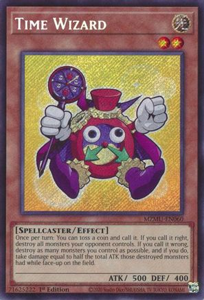 SECRET RARE Time Wizard (MZMU-EN060) - Maze of Muertos 1st Edition
