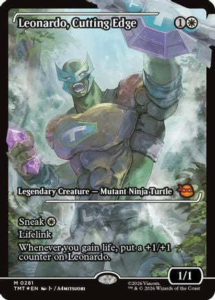 FOIL Leonardo, Cutting Edge (Showcase) (TMT-281) - Teenage Mutant Ninja Turtles - Magic The Gathering