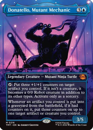 FOIL Donatello, Mutant Mechanic (Borderless) (TMT-216) - Teenage Mutant Ninja Turtles - Magic The Gathering