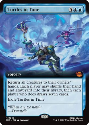 FOIL Turtles in Time (Extended Art) (TMT-263) - Teenage Mutant Ninja Turtles - Magic The Gathering