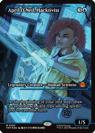 FOIL April O'Neil, Hacktivist (0282) (Showcase) (TMT-282) - Teenage Mutant Ninja Turtles - Magic The Gathering