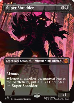 FOIL Super Shredder (Borderless) (TMT-217) - Teenage Mutant Ninja Turtles - Magic The Gathering