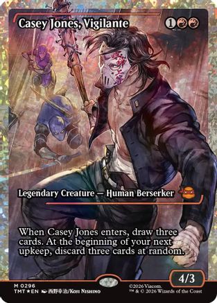 FOIL Casey Jones, Vigilante (0296) (Showcase) (Fracture Foil) (TMT-296) - Teenage Mutant Ninja Turtles - Magic The Gathering