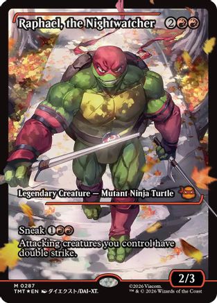 FOIL Raphael, the Nightwatcher (Showcase) (TMT-287) - Teenage Mutant Ninja Turtles - Magic The Gathering