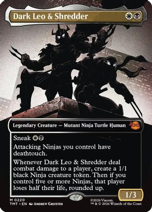 Dark Leo & Shredder (Borderless) (TMT-220) - Teenage Mutant Ninja Turtles - Magic The Gathering