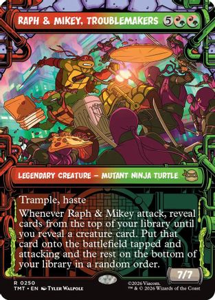 FOIL Raph & Mikey, Troublemakers (Showcase) (TMT-250) - Teenage Mutant Ninja Turtles - Magic The Gathering