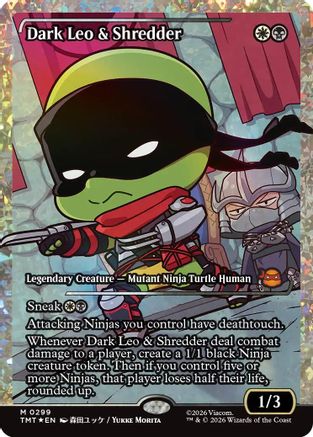 FOIL Dark Leo & Shredder (Showcase) (Fracture Foil) (TMT-299) - Teenage Mutant Ninja Turtles - Magic The Gathering