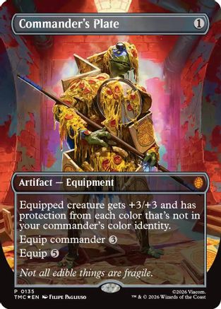FOIL Commander's Plate (Borderless) (TMC-135) - Commander: Teenage Mutant Ninja Turtles - Magic The Gathering