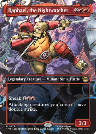 Raphael, the Nightwatcher (Borderless) (TMT-213) - Teenage Mutant Ninja Turtles - Magic The Gathering