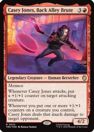 FOIL Casey Jones, Back Alley Brute (Surge Foil) (TMC-022) - Commander: Teenage Mutant Ninja Turtles - Magic The Gathering