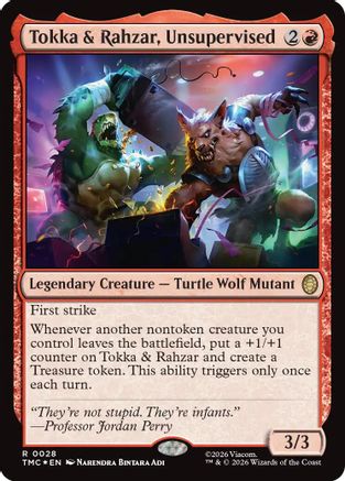 FOIL Tokka & Rahzar, Unsupervised (Surge Foil) (TMC-028) - Commander: Teenage Mutant Ninja Turtles - Magic The Gathering