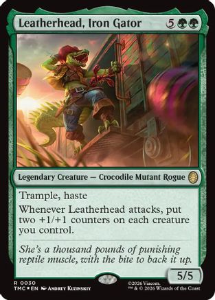 FOIL Leatherhead, Iron Gator (Surge Foil) (TMC-030) - Commander: Teenage Mutant Ninja Turtles - Magic The Gathering