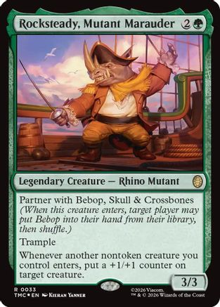 FOIL Rocksteady, Mutant Marauder (Surge Foil) (TMC-033) - Commander: Teenage Mutant Ninja Turtles - Magic The Gathering