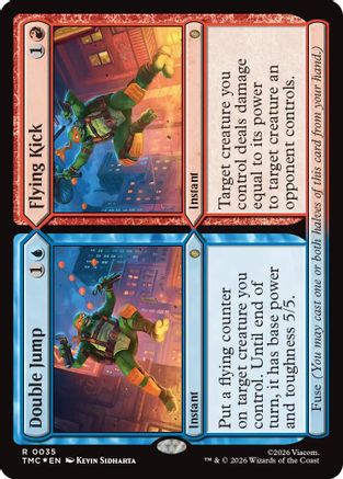FOIL Double Jump // Flying Kick (Surge Foil) (TMC-035) - Commander: Teenage Mutant Ninja Turtles - Magic The Gathering