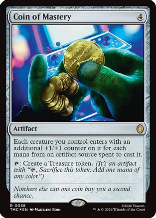 FOIL Coin of Mastery (Surge Foil) (TMC-038) - Commander: Teenage Mutant Ninja Turtles - Magic The Gathering