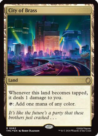 FOIL City of Brass (Surge Foil) (TMC-062) - Commander: Teenage Mutant Ninja Turtles - Magic The Gathering