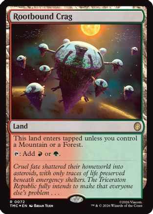 FOIL Rootbound Crag (Surge Foil) (TMC-072) - Commander: Teenage Mutant Ninja Turtles - Magic The Gathering