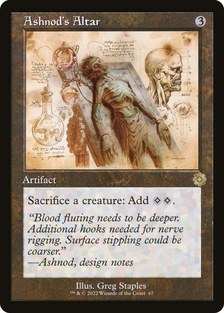 FOIL Ashnod's Altar (Schematic) (BRR-067) - The Brothers' War Retro Artifacts - Magic The Gathering