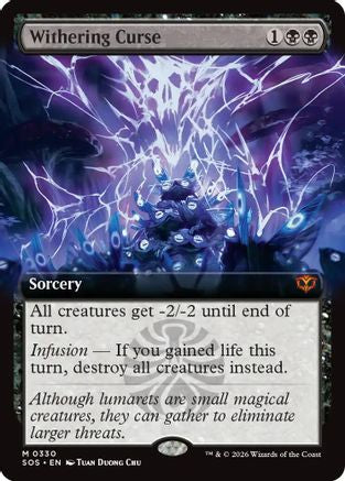 FOIL Withering Curse (Extended Art) (SOS-330) - Secrets of Strixhaven - Magic The Gathering