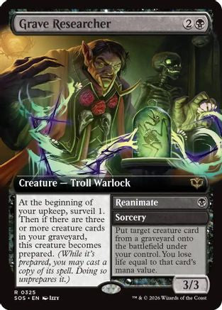Grave Researcher (Extended Art) (SOS-325) - Secrets of Strixhaven - Magic The Gathering