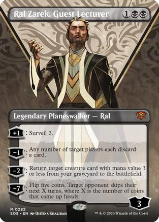 FOIL Ral Zarek, Guest Lecturer (Borderless) (SOS-282) - Secrets of Strixhaven - Magic The Gathering