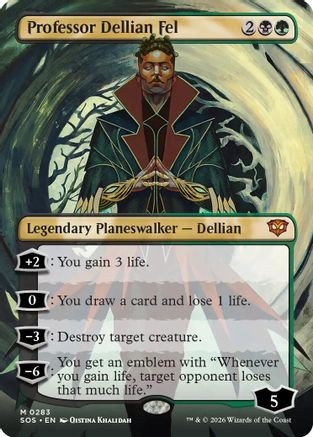 Professor Dellian Fel (Borderless) (SOS-283) - Secrets of Strixhaven - Magic The Gathering