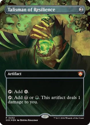 FOIL Talisman of Resilience (Borderless) (SOC-432) - Commander: Secrets of Strixhaven - Magic The Gathering