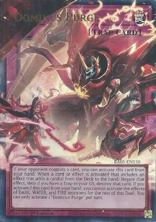 ULTRA RARE Dominus Purge (Extended Art) (RA05-EN150) - Rarity Collection 5 1st Edition
