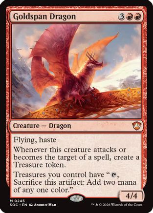 Goldspan Dragon (SOC-245) - Commander: Secrets of Strixhaven - Magic The Gathering