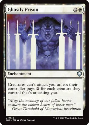 Ghostly Prison (SOC-146) - Commander: Secrets of Strixhaven - Magic The Gathering