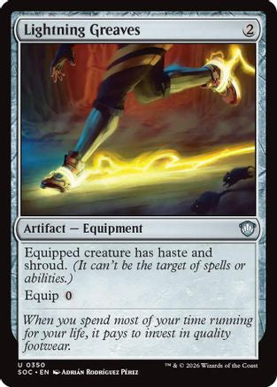Lightning Greaves (SOC-350) - Commander: Secrets of Strixhaven - Magic The Gathering