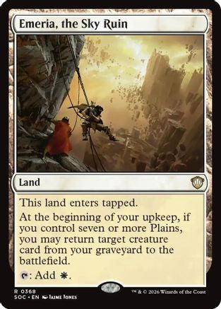 Emeria, the Sky Ruin (SOC-368) - Commander: Secrets of Strixhaven - Magic The Gathering