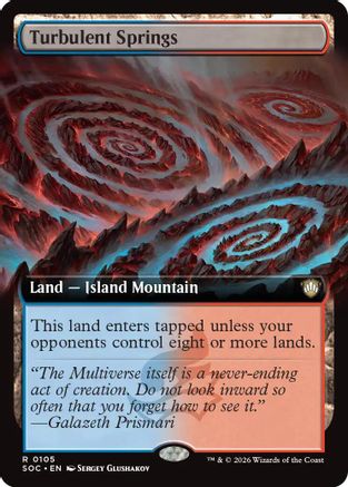 Turbulent Springs (Extended Art) (SOC-105) - Commander: Secrets of Strixhaven - Magic The Gathering