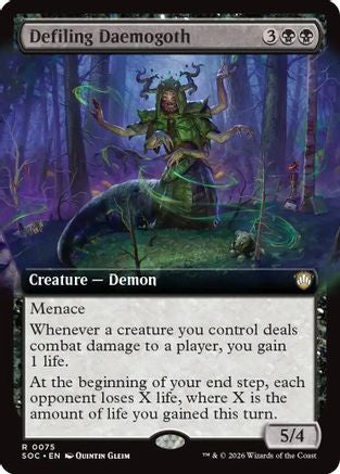 Defiling Daemogoth (Extended Art) (SOC-075) - Commander: Secrets of Strixhaven - Magic The Gathering