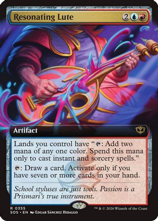 Resonating Lute (Extended Art) (SOS-355) - Secrets of Strixhaven - Magic The Gathering
