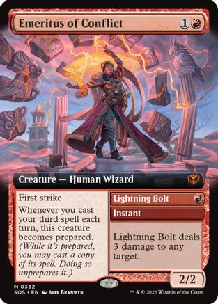 Emeritus of Conflict (Extended Art) (SOS-332) - Secrets of Strixhaven - Magic The Gathering