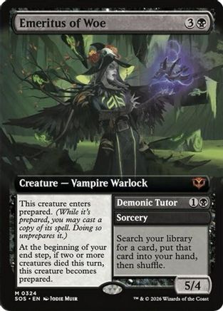 FOIL Emeritus of Woe (Extended Art) (SOS-324) - Secrets of Strixhaven - Magic The Gathering