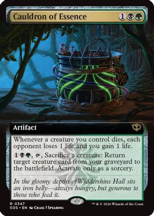 FOIL Cauldron of Essence (Extended Art) (SOS-347) - Secrets of Strixhaven - Magic The Gathering