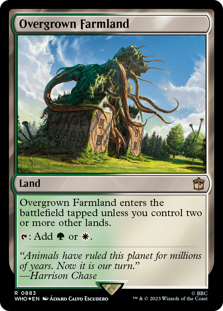FOIL Overgrown Farmland (Surge Foil) (WHO-883) - Doctor Who - Magic The Gathering
