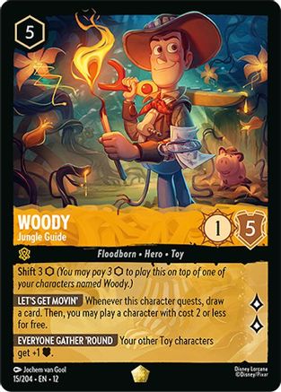 Woody - Jungle Guide (15/204) - Wilds Unknown COLD FOIL