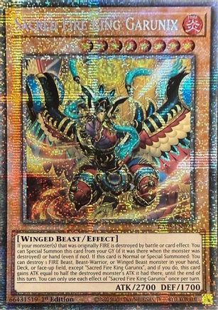 STARLIGHT RARE Sacred Fire King Garunix (Starlight Rare) (RA05-EN031) - Rarity Collection 5 1st Edition