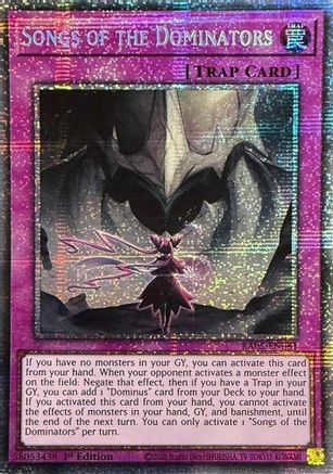 STARLIGHT RARE Songs of the Dominators (Starlight Rare) (RA05-EN081) - Rarity Collection 5 1st Edition