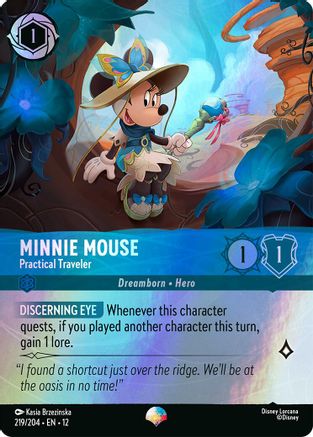 Minnie Mouse - Practical Traveler (Epic) (219/204) - Wilds Unknown HOLOFOIL