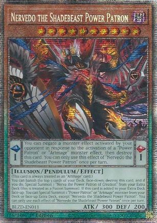 STARLIGHT RARE Nervedo the Shadebeast Power Patron (Starlight Rare) (BLZD-EN011) - Blazing Dominion 1st Edition
