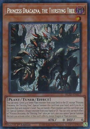 SECRET RARE Princess Dracaena, the Thirsting Tree (BLZD-EN027) - Blazing Dominion 1st Edition