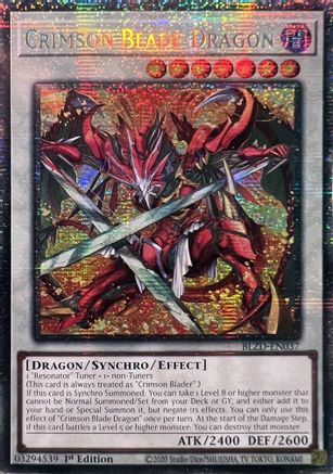 STARLIGHT RARE Crimson Blade Dragon (Starlight Rare) (BLZD-EN037) - Blazing Dominion 1st Edition
